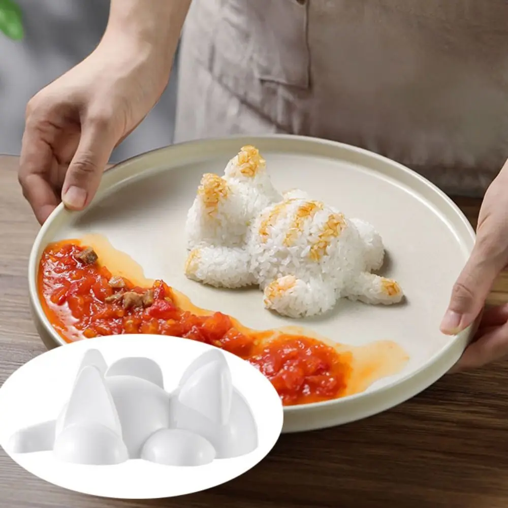 White Cat Shape Onigiri Mold Large Size Japanese Style Rice Ball Molds High Temperature Resistant Mashed Potato Mold Student