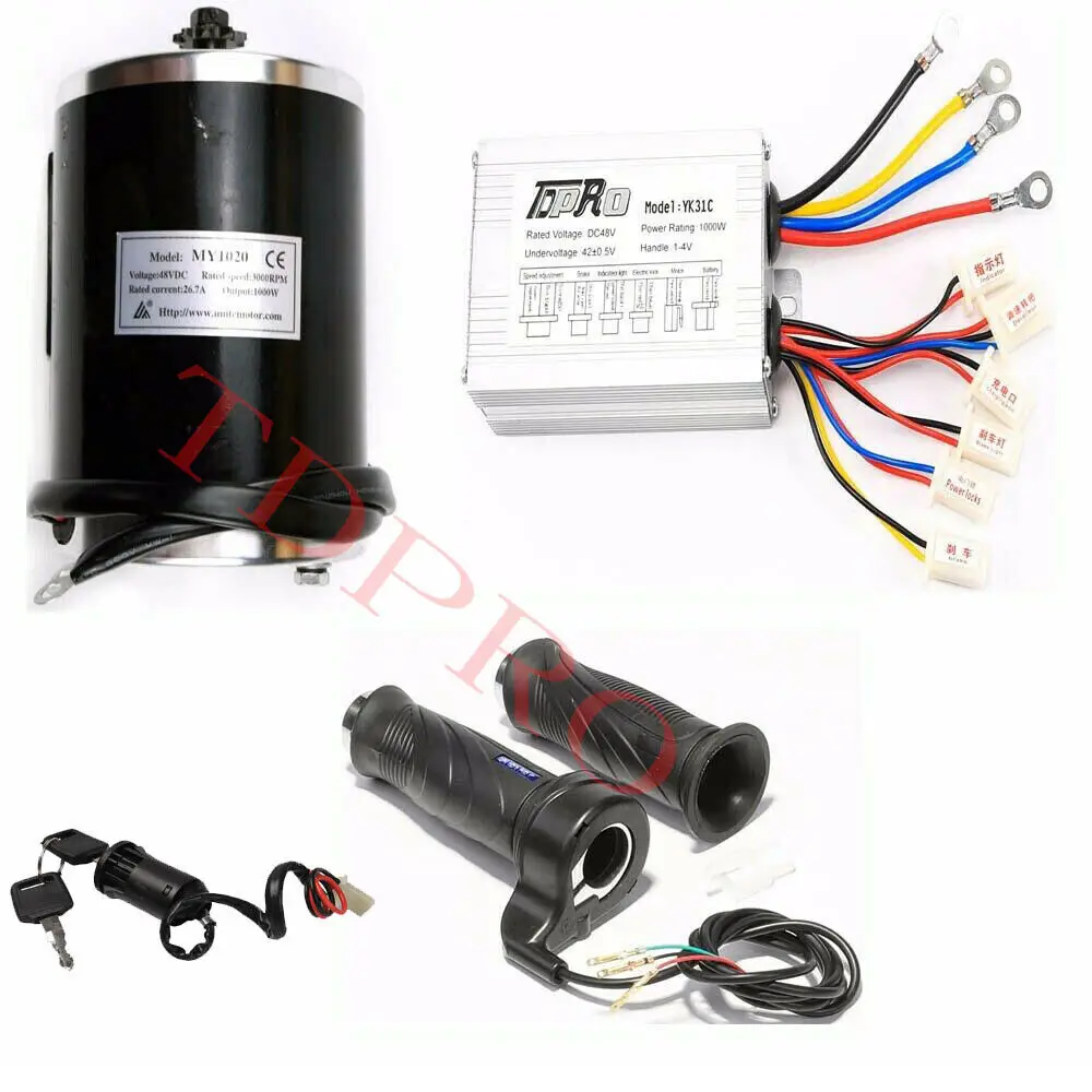 

TDPRO 48V 1000W Brush Motor Speed Controller Throttle Key Lock ATV Quad