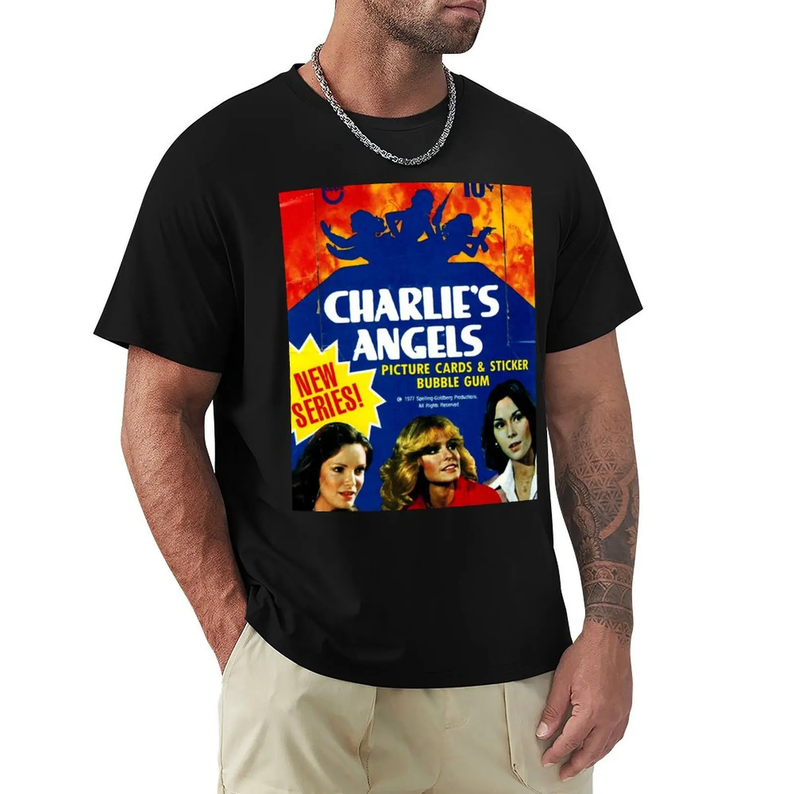 Vintage Charlie's Angels Topps Trading Cards Box T-Shirt t shirts for man cotton T-Shirt