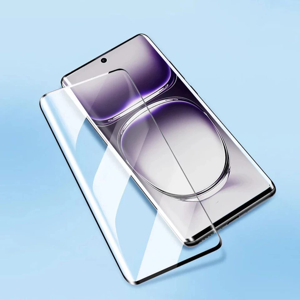 3D Curved Tempered Glass For Oppo Reno 12 11 10 9 8T 5G Screen Protectors For Oppo A1 A2 F27 Pro Plus Full Glue Protective Film