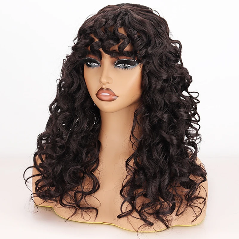 Synthetic High Heat Resistant Material African Small Curly Hair Whole Wig Suitable For Daily Cosplay Wears