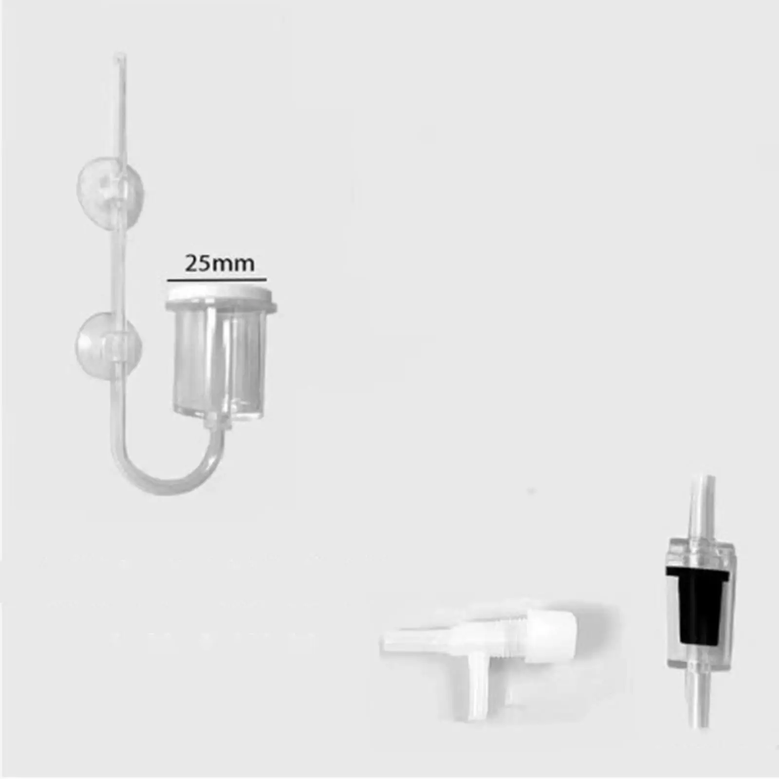 Glass CO2 Diffuser Clear with Suction Cup and Bubble Counter Aquarium Plant CO2 System Accessory