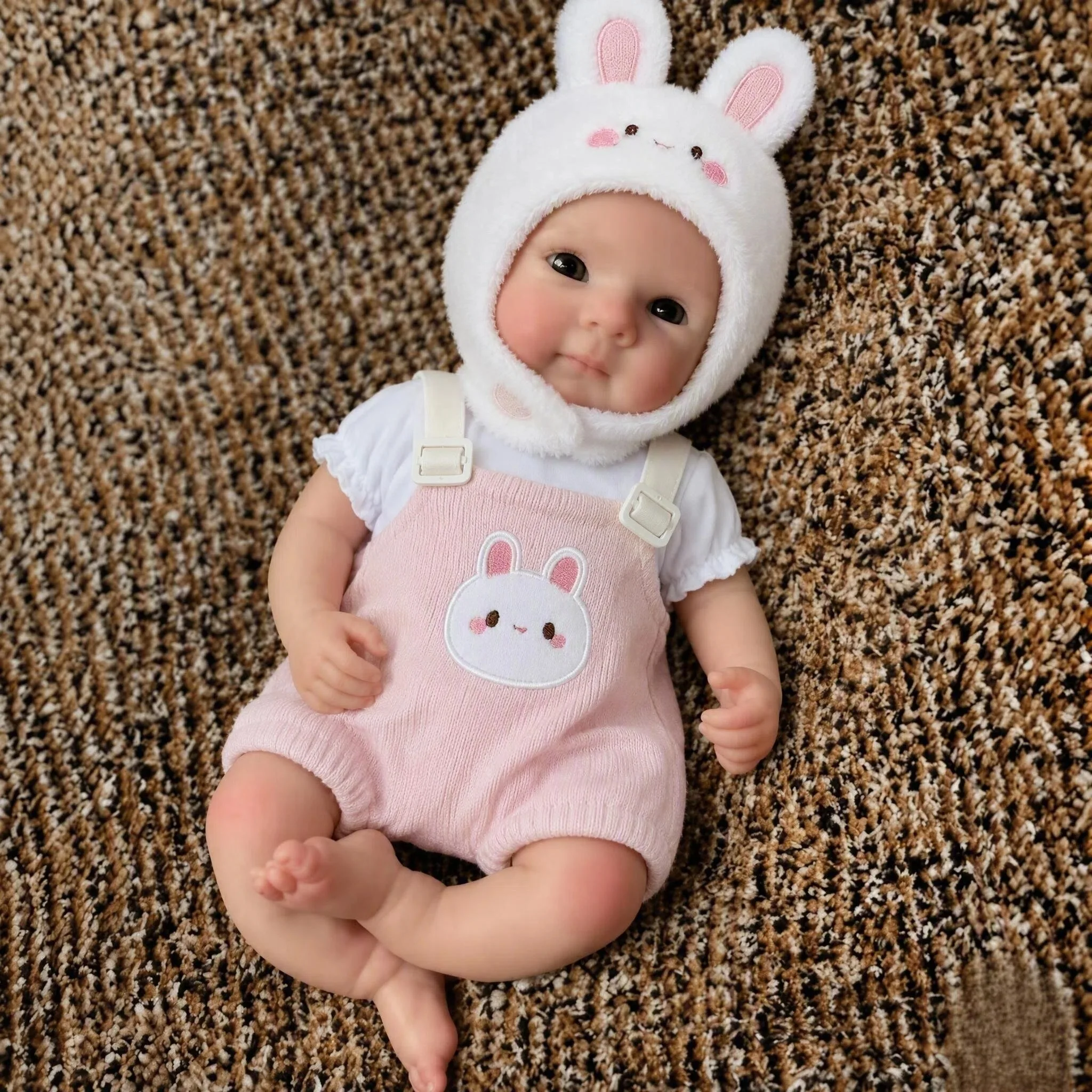 NPK 16inch Full Solid Silicone Flexible Elastic Super Soft Cute Bettie Mouth Can Open Squish Silicone Lifelike Reborn Bebe Doll