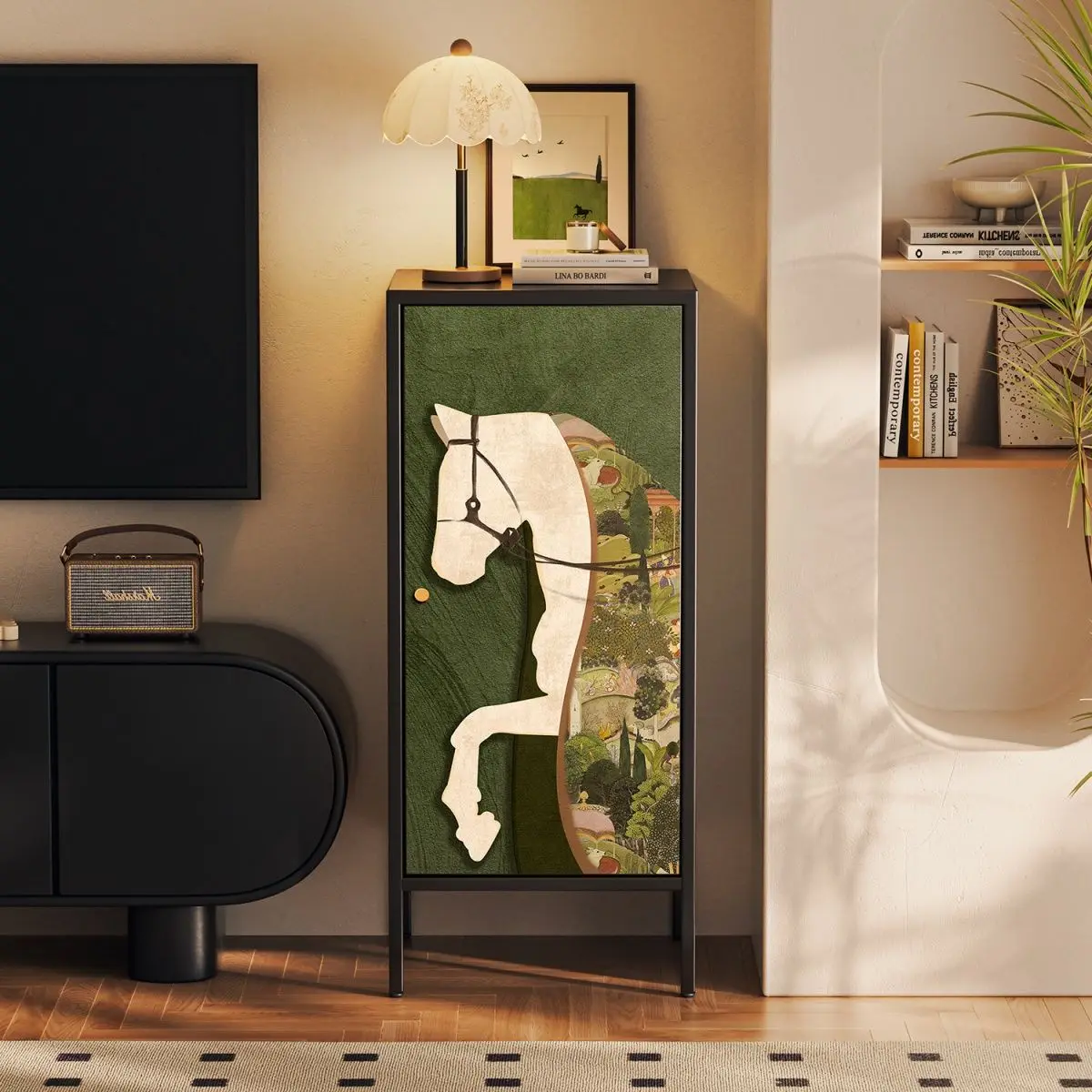 Chinese Vintage Narrow Chest of Drawers with 