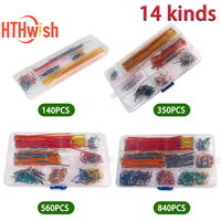 140/350/560/840Pcs Breadboard Jumper Wire Kit 14 kinds Test U Shape Solderless Prototype PCB Breadboard Jumper Cable set