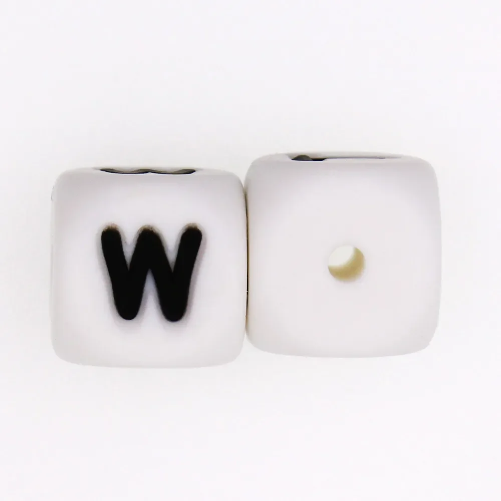 LOFCA 10 Stück 12-mm-Silikonbuchstabenperlen, DIY-Schmuckzubehör zum Basteln von Armbändern, englische Alphabetperlen, BPA-frei, lebensmittelecht.