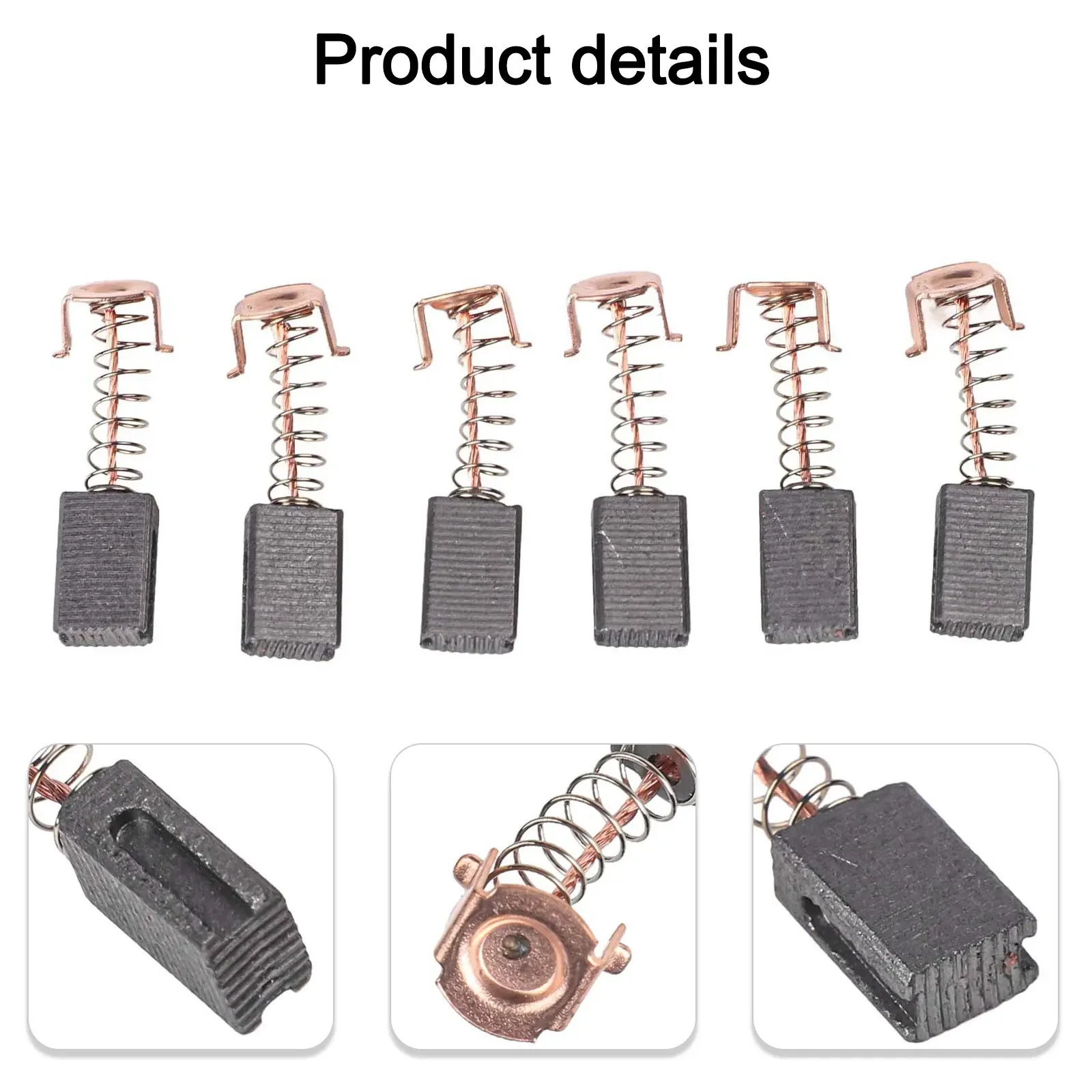 6 Buah Sikat Karbon Motor dengan Pegas 5*8*12Mm Suku Cadang untuk Penggiling Sudut Listrik Black & Decker G720 Aksesori Peralatan Listrik