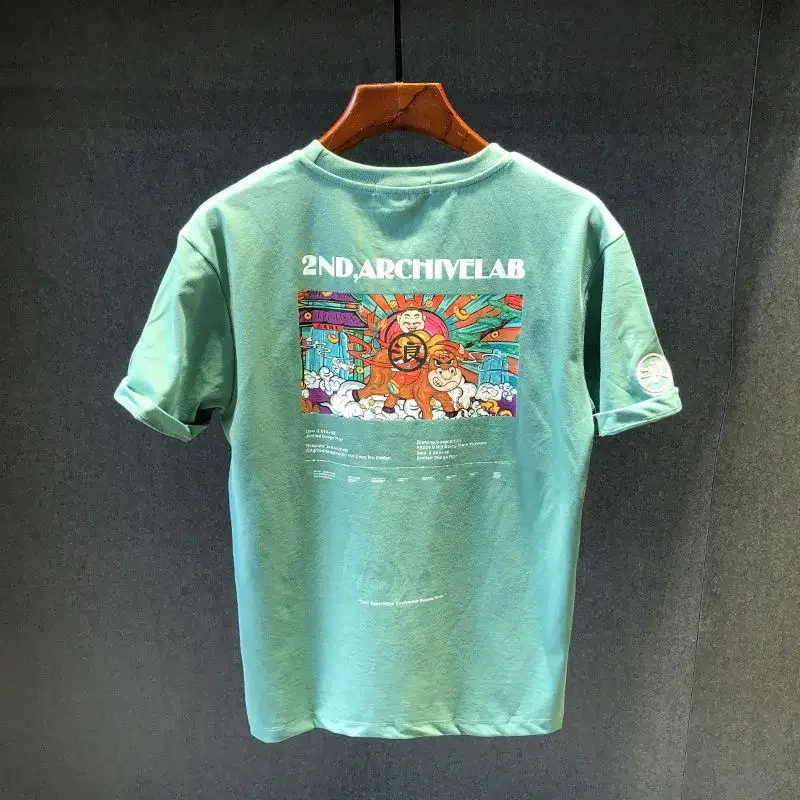 

Clothes Streetwear Man Tee Shirts Men's T-shirt Top Cotton Summer Heather Basic Vintage New In Elastic Alphabet Kpop Xl M