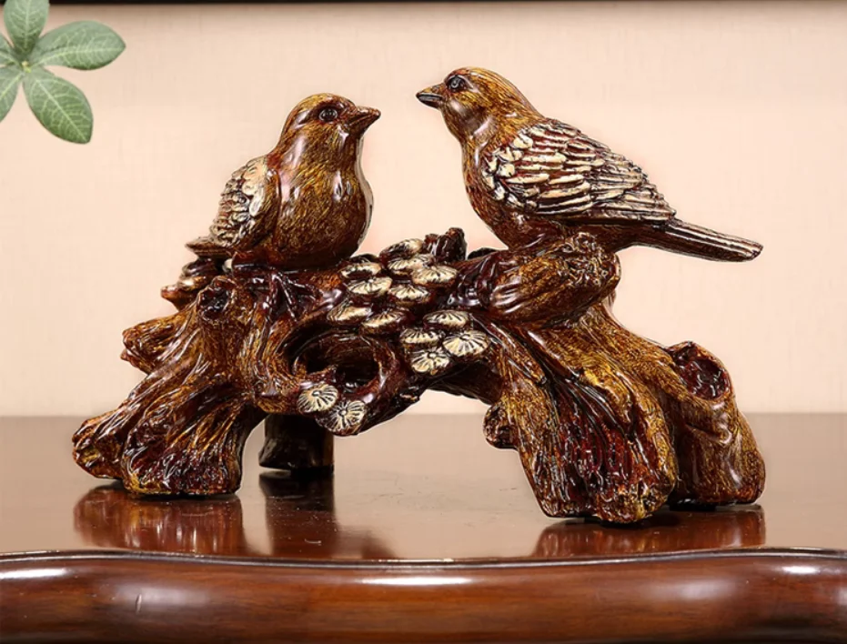 

Modern creative bird decoration home simple TV cabinet wine cabinet decoration tree bird living room decoration