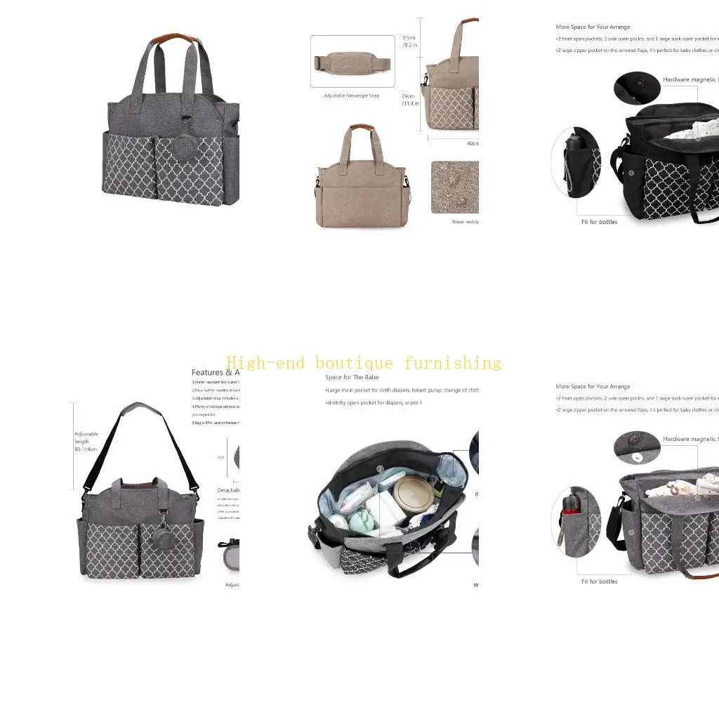 L9NB Multicoloured Geometric Nipple Bag Outdoor Maternal and Infant Mom Bag Single Shoulder Bag Fashion Baby Nursing Handbag