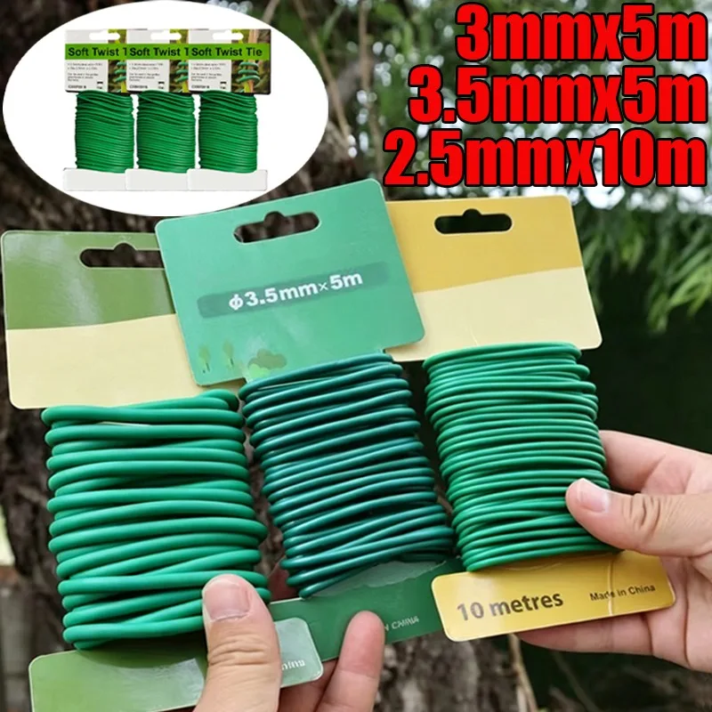 Reusable Garden Plant Twine Green Cable Ties Flexible Bendy Vine Support Twist Ties Plant Branches Rubber Coated Steel Wire