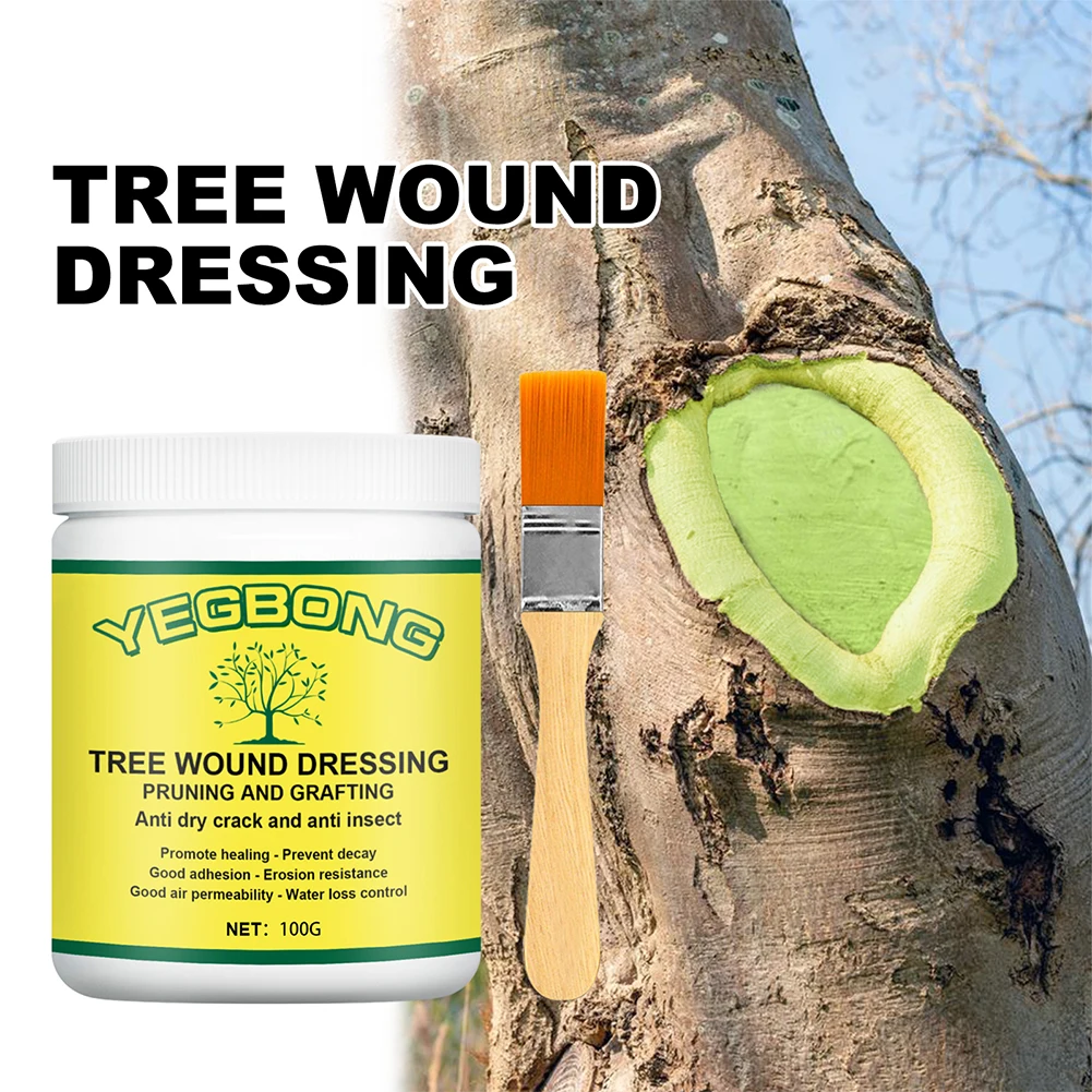 Tree Grafting Paste Tree Wound Bonsai Cut Paste Smear Agent Plant Grafting Pruning Sealer With Brush Bonsai Cut Wound Paste Tree