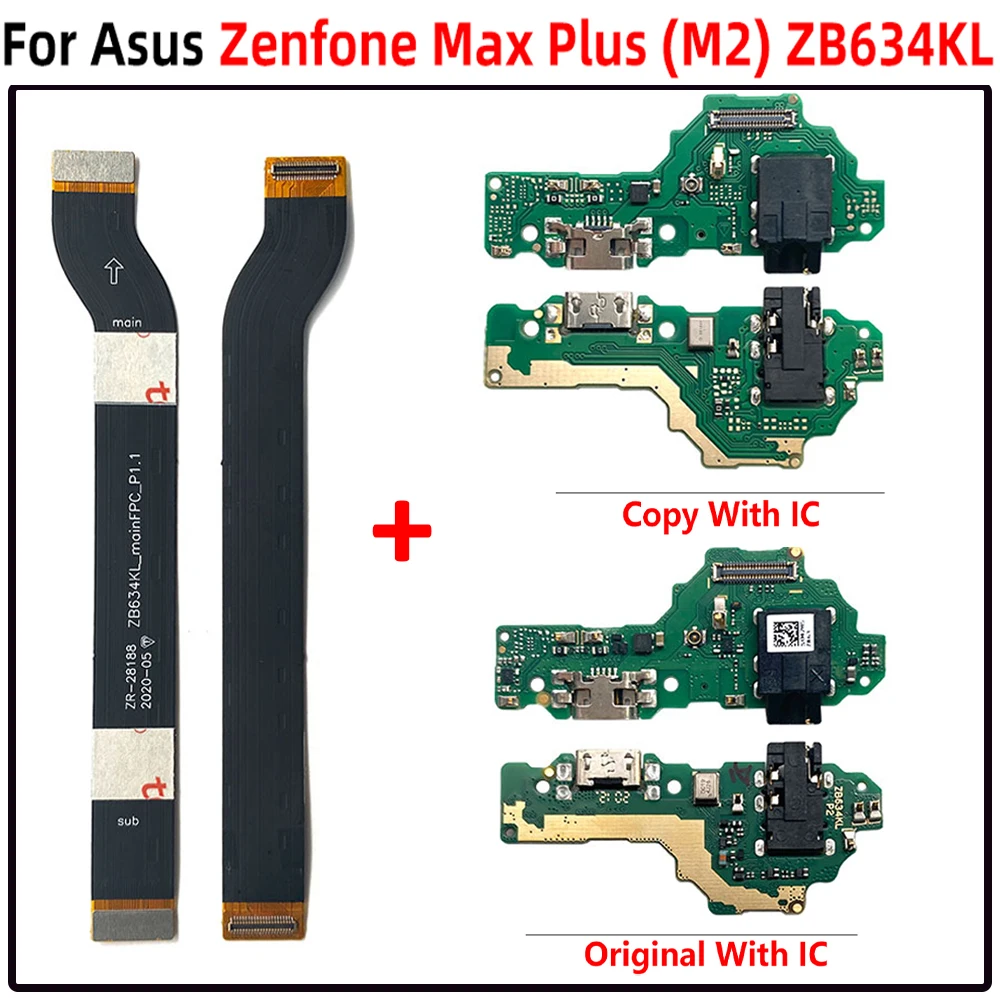 Tested For Asus Zenfone Max Plus (M2) ZB634KL A001D USB Charging Dock Jack Plug Socket Port Connector + Motherboard Flex Cable