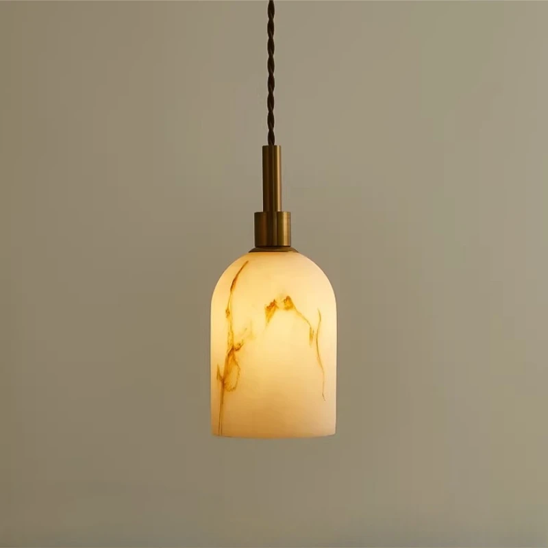 Middle Ancient Singe Head Marble Small Pendant Lamp Designer Luxury Home Decor Bedroom Headbroad Hotel Cafe LED G9 Hanging Light