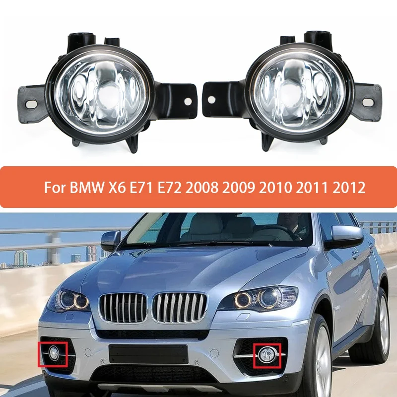 

Pair Front Bumper Fog Light Housing Lamp Without Bulbs For BMW X6 E71 E72 2008 2009 2010 2011 2012 63177187631 63177187632