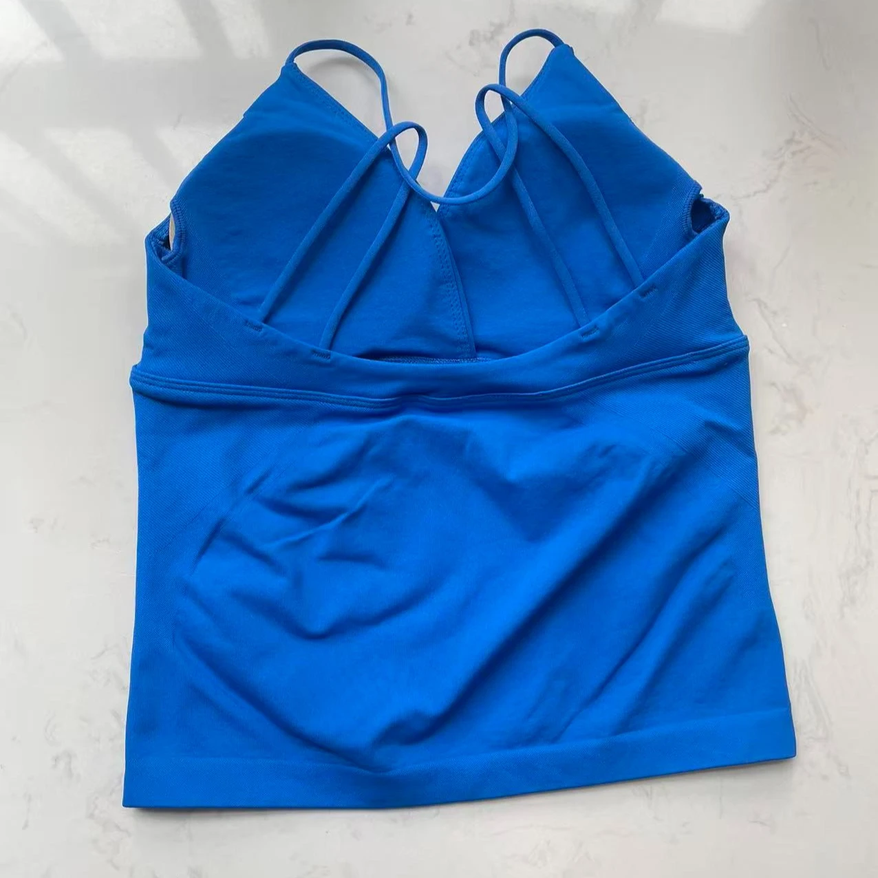 NO LOGO new Seamless tight yoga running Pilates fitness cycling running sports vest paired with cross V-waist micro flared pants