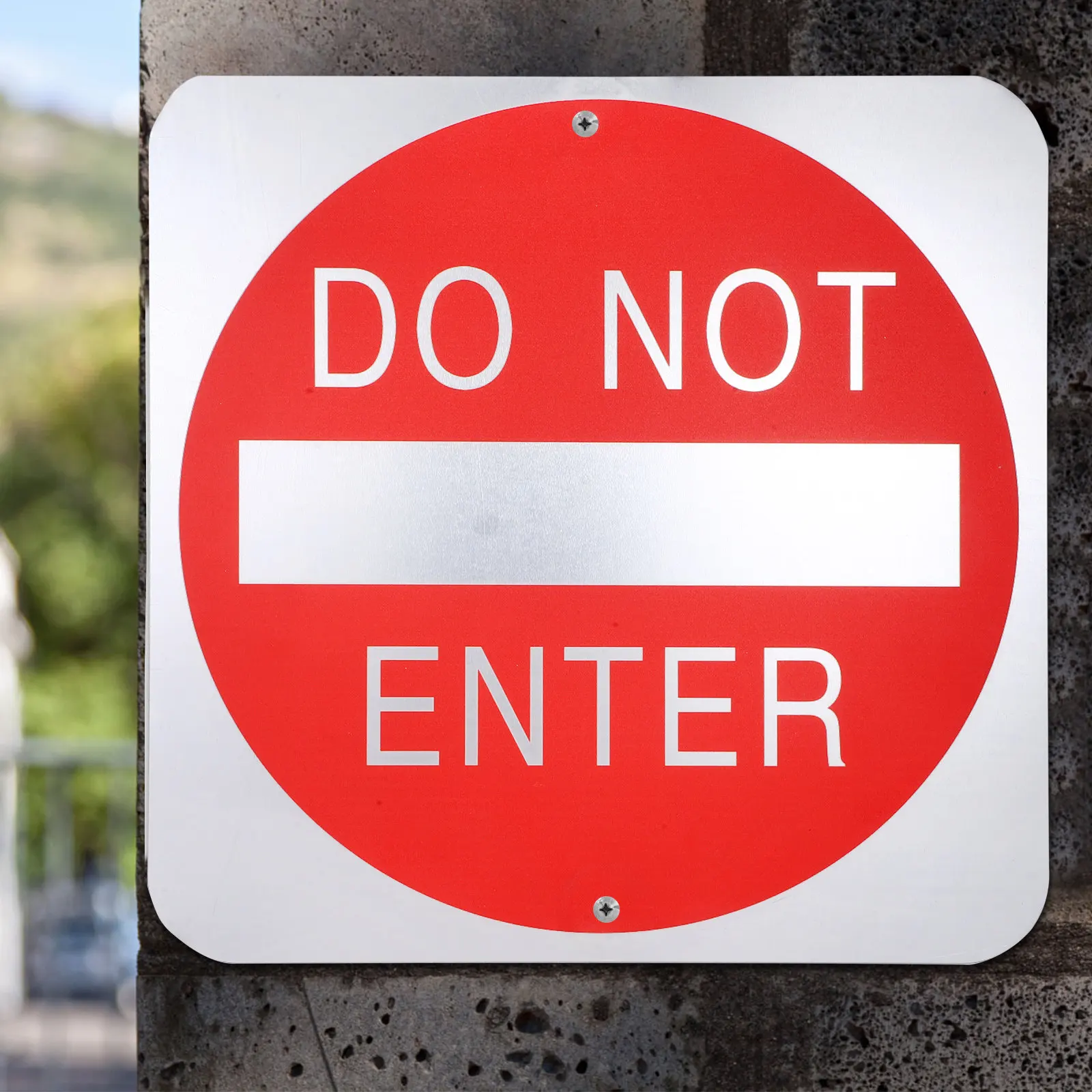 Aluminum Alloy Do Not Enter Sign Highly Visible Rustproof Safety Warning Sign for Traffic Control Road Work Zones Yard Door