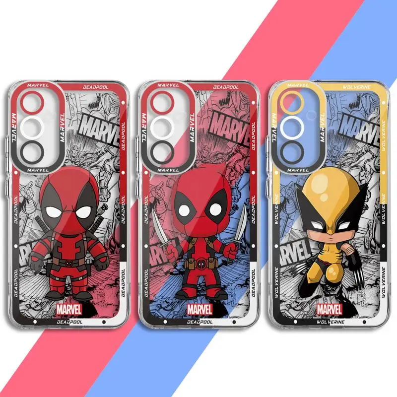 Transparent Soft Case for Samsung Galaxy A35 A55A53 A54 A73 A34 A33 A25 A24 A13 A14 A15 5G Marvel Deadpool Wolverine Cute Cover