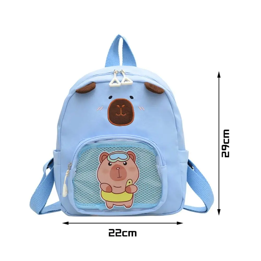 New Nylon Capybara Backpack Large Capacity Capybara Schoolbag Waterproof Lightweight Bookbags School Office
