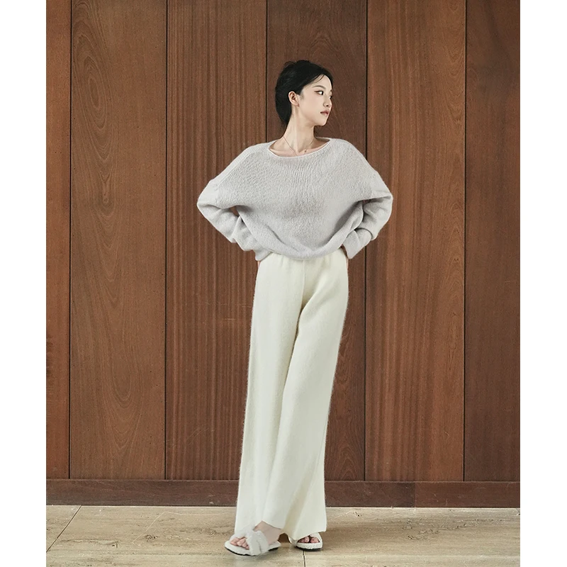 

SerioLudere Lazy Egg 23 Ультратонкий мохеровый свитер из 50% шерсти с круглым вырезом, эластичный, фиолетовый, женский, модная зимняя коллекция