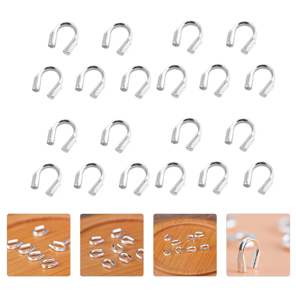 

100pcs U Shaped Wire Loops Wire Guards Cable Protectors for Necklace Bracelet Making Crafts DIY Jewelry Repair