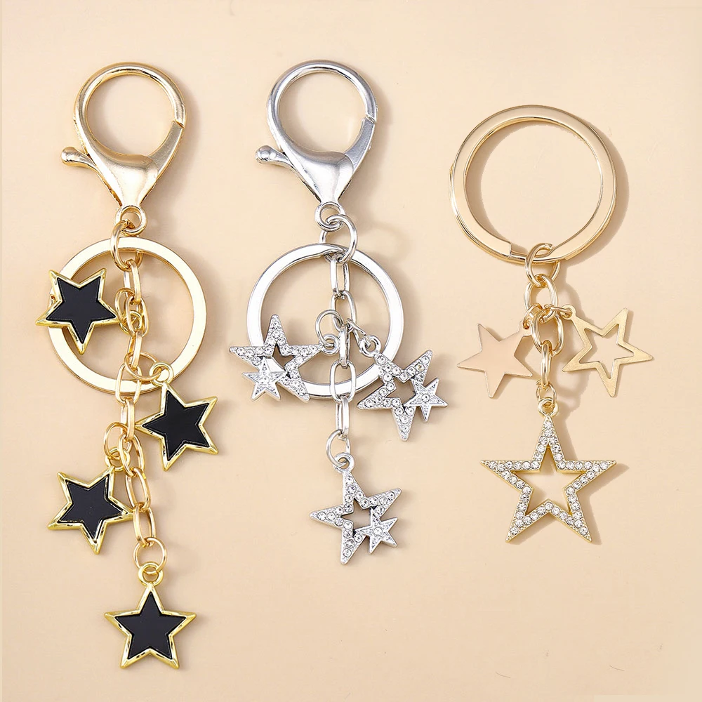 Aihua Y2K Schlüsselanhänger Kristall Stern Schlüsselanhänger für Frauen Männer Freundschaft Geschenk Handtasche Dekoration handgemachten Schmuck – Detail 1