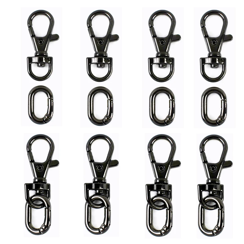 

2/5Sets Metal Bag Strap Buckles Swivel Snap Hook Webbing Connector O Ring Clasp Keychain Loops DIY Bags Hardware Accessories