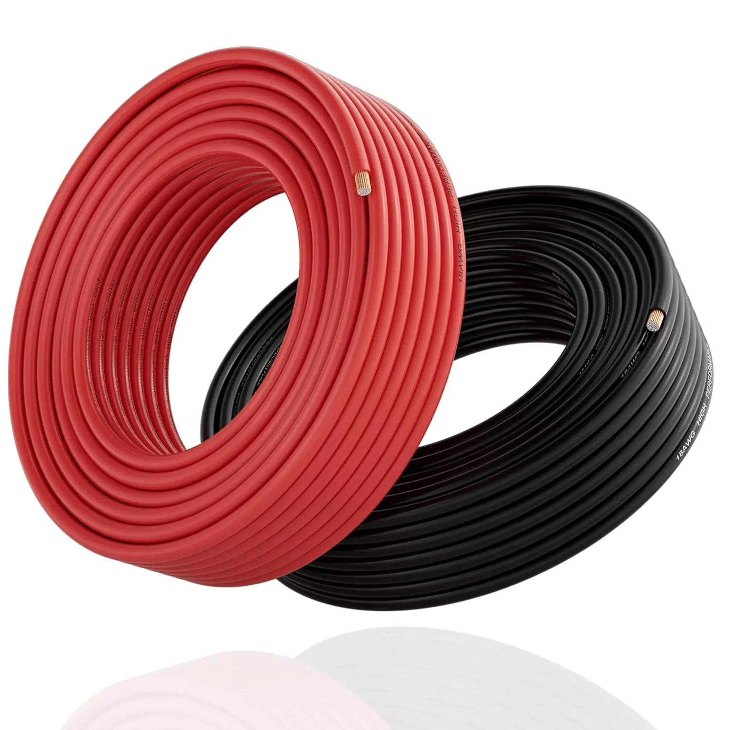 18 AWG Automotive Wire 2-Pack Red/Black 25ft Each, CCA Flexible Low Voltage Cable for DIY DC Projects