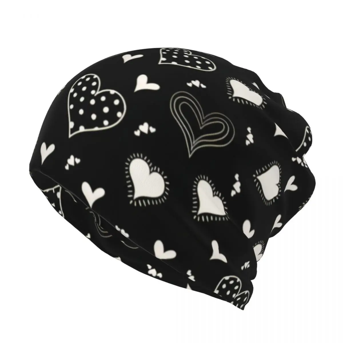 Custom Cute Valentine Hearts Skullies Beanies Caps Men Women Windproof Neck Gaiter Winter Bandana Scarf for Hiking