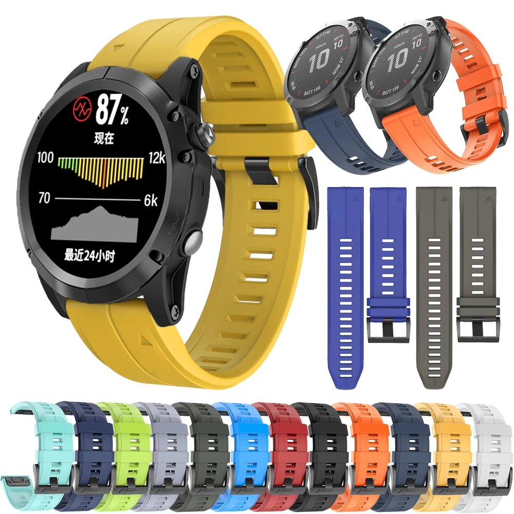 Enduro 3 Sport Silicone QuickFit Watchband Strap For Garmin Fenix 7X 7 6X 6Pro Solar 5 5X Instinct 2X Epix 2 Wristband Bracelet