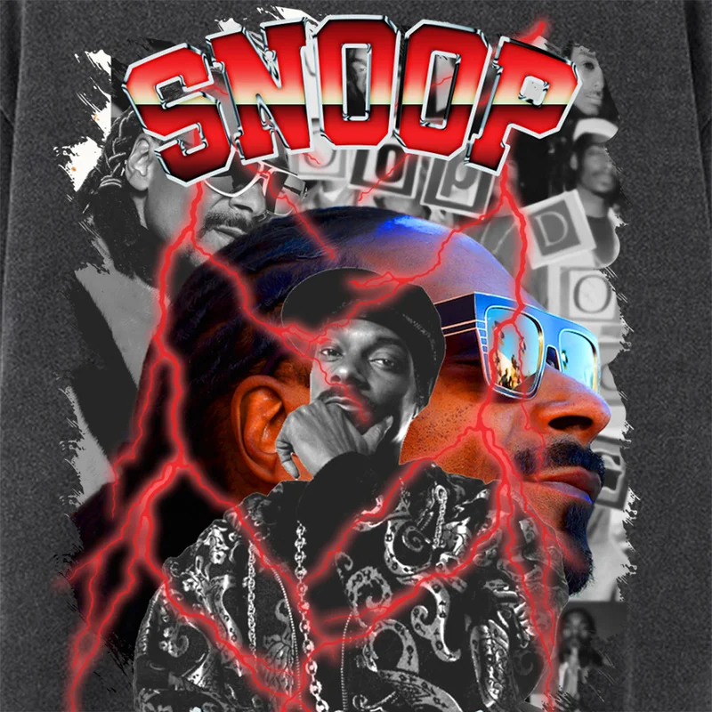 Rapper Snoop Doggy Dogg T-Shirt Graphic T-shirts Men's Clothing Hip Hop Fashion Vintage Tee Shirt Washed Oversized Unisex Tops