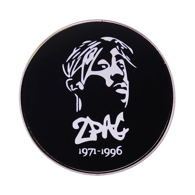 Tupac Shakur 1971-1996 Enamel Pin All Eyez on Me 2pac Thug Life Hip Hop Rapper Singer Star Brooch Music Jewelry