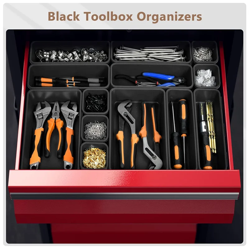 M11K-Garage Tool Box Organizer 48Pcs Hardware Tool Tray Storage Chest Drawer Work Space Divider Organizers Set