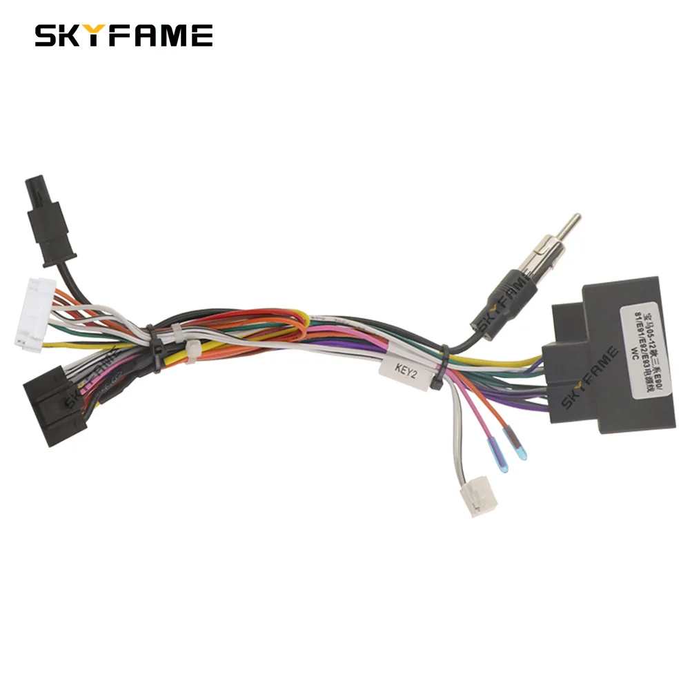 SKYFAME 16Pin Xe Dây Android Đài Cáp Xi Nhan Canbus Hộp Bộ Giải Mã Cho BMW 3 Series E90 E91 E92 M3 x1 E84 BM03.10