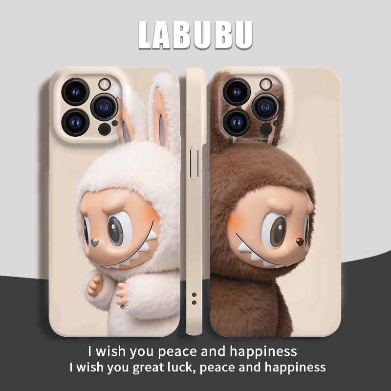 Labubu peripheral mobile phone case suitable for iPhone16promax iPhone15plus couple mobile phone case anti-fall hard case