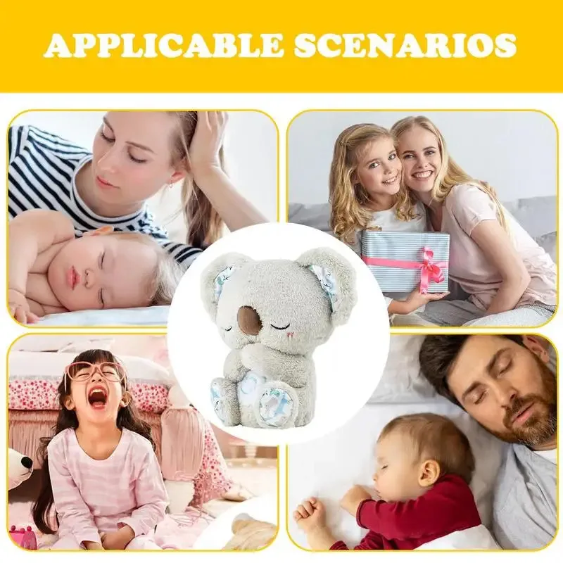 Kawaii koala otters plüsch spielzeug beruhigend musikalische leichte entlastung angst atem kaninchen baby schlaf sensorisch bequeme puppen spielzeug geschenke