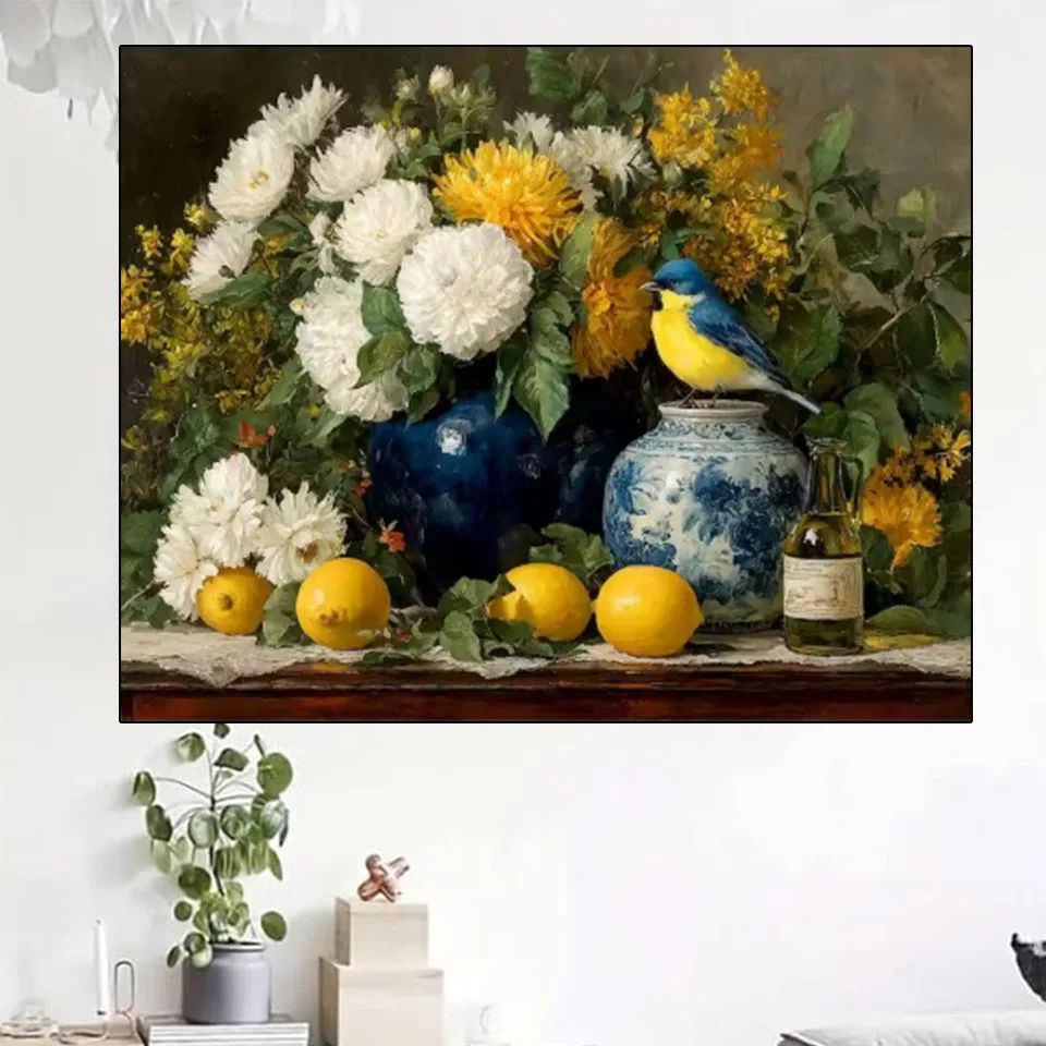 

5D Diamond Painting Set Decorative Painting Vase Oil Painting Adult Digital Painting DIY Gift Embroidery Rhinestone Decoration