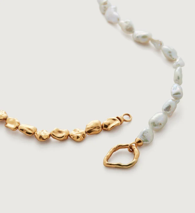 

Monica Vin Pearl Nelace Luxury Silver Plated Geometric Pattern Women's Faion Jewelry Fre out New Unique Sle