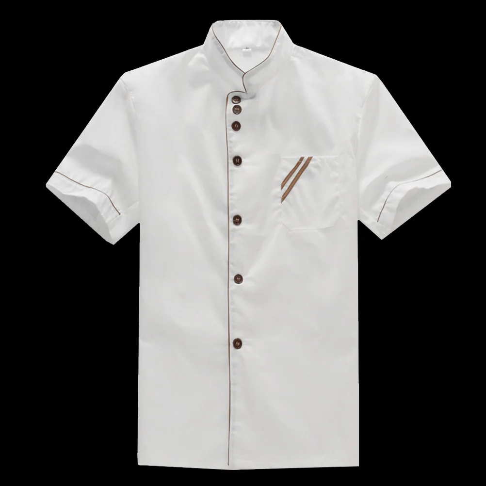 

Unisex Short Sleeve Premium Breathable Oil Proof Kitchen Workwear for Restaurant Hotel Bakery Catering Staff Size