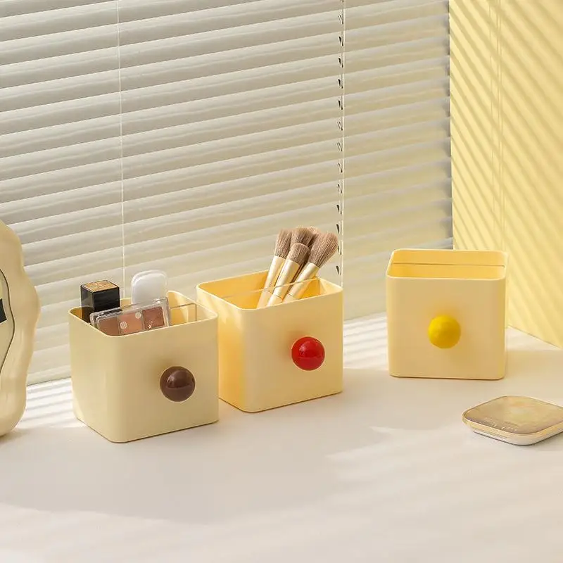 Fes Style Office Art Supplies Paintbrush Organizer Student Desktop Storage Box Cosmetic Storage Case Jewelry Box