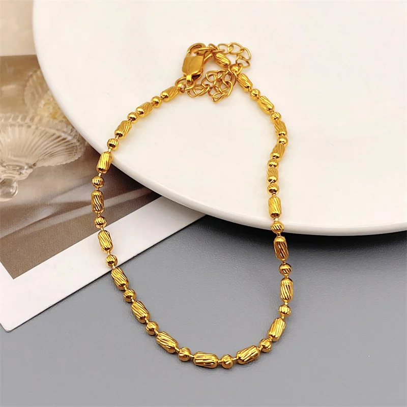 Europe And America Ins Style Fashion Vacuum Necklace For Women Collarbone Chain Choker Bracelet Plating 18k Gold Wholesale