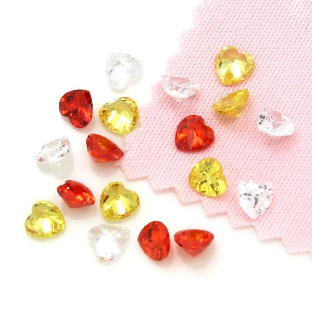 

50Pcs Birthday Stone Heart Shaped Zircon Gems Jewelry Craft Accessories for Scrapbooking Decoration Kid Activities