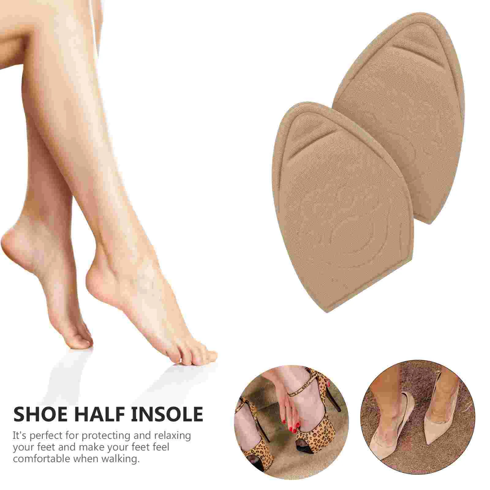 2 Pairs Anti Drop Heel Half Size Pad Protector Pain Relief Patch Foot Shoe Padding Pads Insole Miss