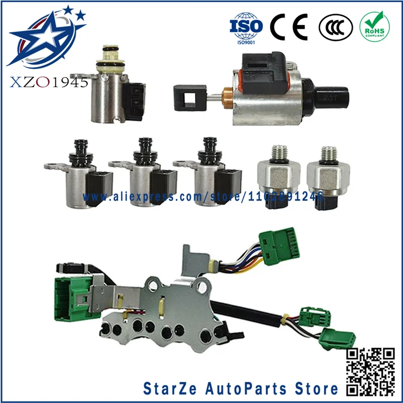 

JF011E RE0F10A Комплект электромагнитных клапанов CVT F1CJA, подходит для транссессий Nissan Teana, Sunny и Dodge (включая жгута проводов,