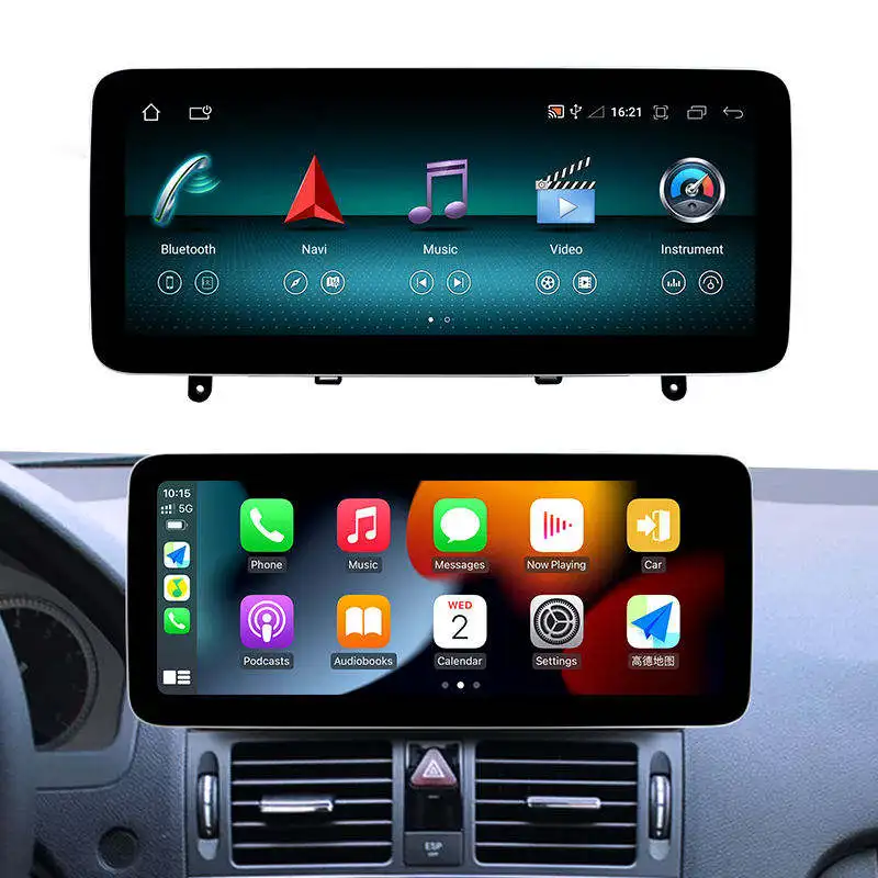 

Aijia 8+128GB Car Radio Multimedia 4G Carplay 2in Big 12.3 Inch Screen for Mercedes Benz C Class W204 2007-2011 Car Dvd Player