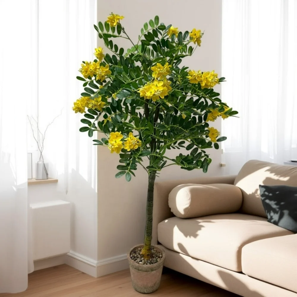 UV Resistant Realistic Artificial Sophora Bonsai Tree Indoor Outdoor Decorative High Decoration Bulk Wholesale