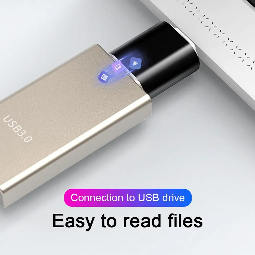 USB3.0 To Type-c Adapter Aluminum Shell Long Mini Aluminum Multi-function OTG Adapter Adapter L2J7