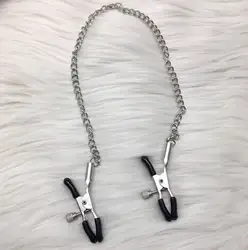 Morsetto per capezzoli con catena Clip per capezzoli Giocattolo BDSM Kink Fetish Abbigliamento erotico Morsetti per il corpo Morsetto per capezzoli Bondage