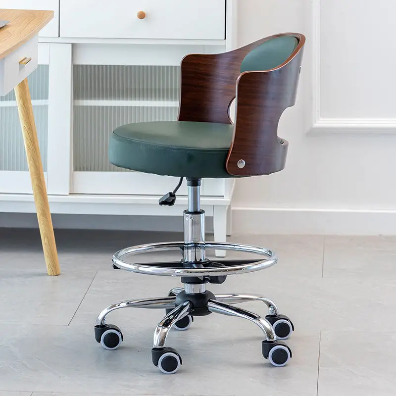 

Modern Bar Chair Solid Wood Backrest Lifting Height Adjustable Chair Household Swivel Chair Outdoor Rotational Bar Furniture