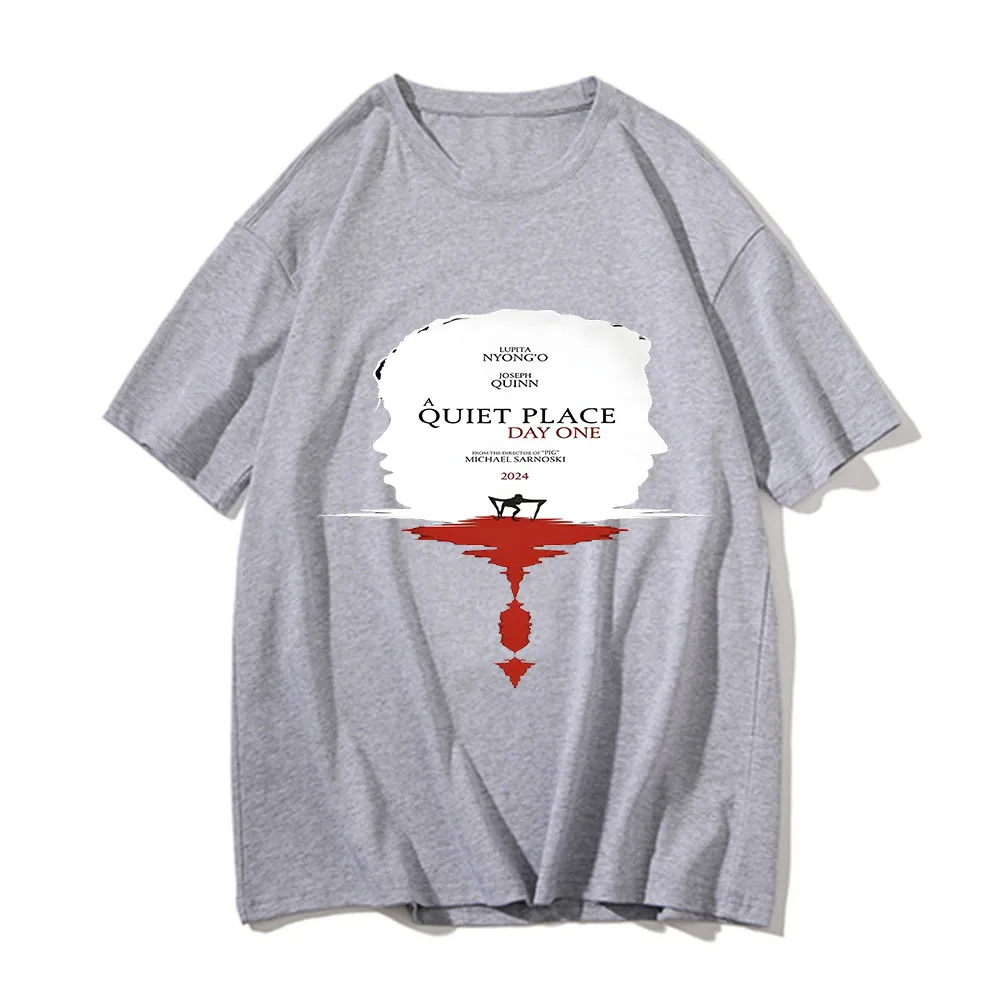 A Quiet Place Day One New Movie T-Shirt Men Women Oversized T Shirts Aesthetic Clothing Vintage Short Sleeve Classic Streetwear image 6